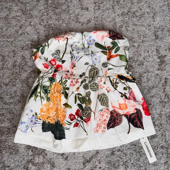 Commense Floral Strapless Blouse - Multicolor - Picture 3 of 9